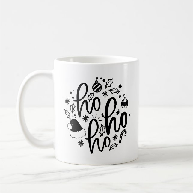 Ho Ho Ho Christmas Holiday Coffee Mug (Left)
