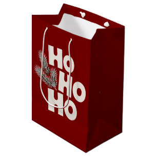 Ho Ho Ho Christmas Holiday Gifts Seasonal Medium Gift Bag