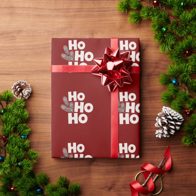 Ho Ho Ho Christmas Holiday Gifts Seasonal  Wrapping Paper (Holiday Gift)