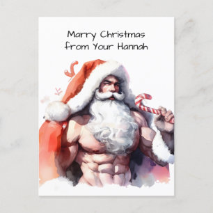 HO HO HO Christmas Holiday Postcard