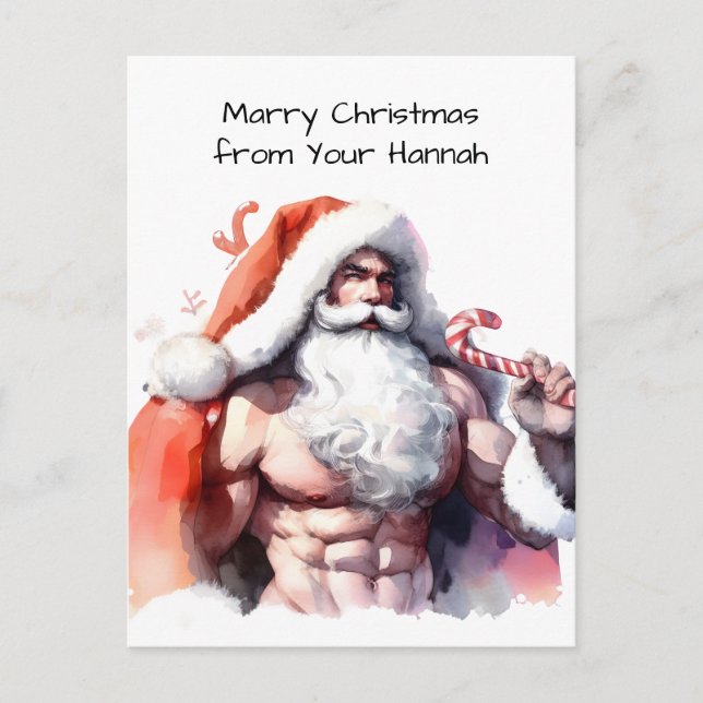 HO HO HO Christmas Holiday Postcard (Front)