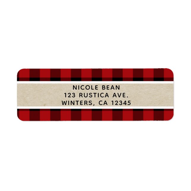 HO HO HO Christmas Holiday Red Buffalo Plaid Kraft (Front)