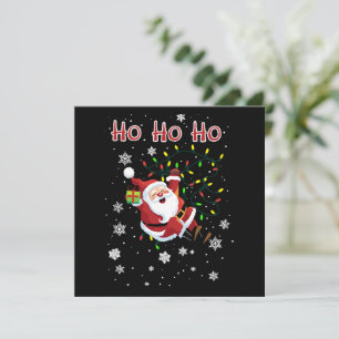 Ho Ho Ho Christmas Lights Xmas Funny Santa  Holiday Card