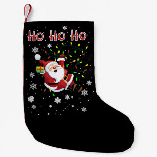 Ho Ho Ho Christmas Lights Xmas Funny Santa Small Christmas Stocking
