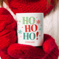Ho Ho Ho Christmas Monogram Green Red