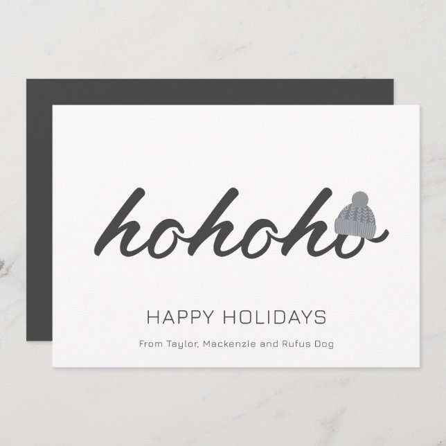 Ho Ho Ho Christmas Personalised Holiday Card (Front/Back)