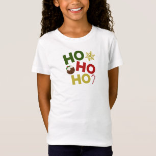 HO HO HO+Christmas Pudding, Candy, Snowflake T-Shirt