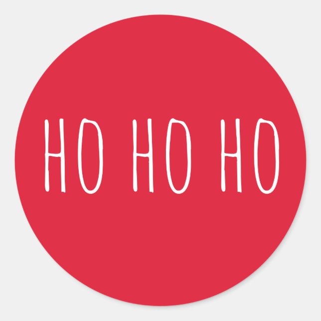 Ho Ho Ho Christmas | Red Cosy Holiday Santa Claus Classic Round Sticker (Front)
