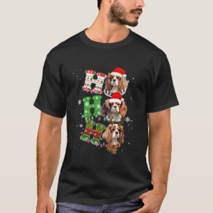 Ho Ho Ho Christmas Reindeer Cavalier King Charles T-Shirt