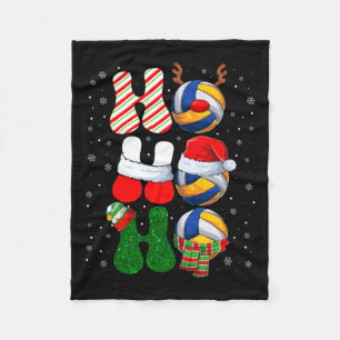 Ho Ho Ho Christmas Reindeer Santa Elf Xmas Volleyb Fleece Blanket