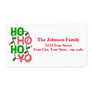 Ho Ho Ho Christmas Return Address Labels