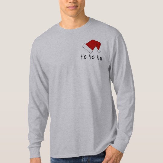 Ho Ho Ho Christmas Santa Hat Mens LS T-shirt