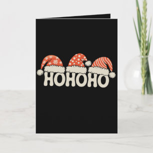 Ho Ho Ho Christmas Santa Hat Xmas Holiday Season Card