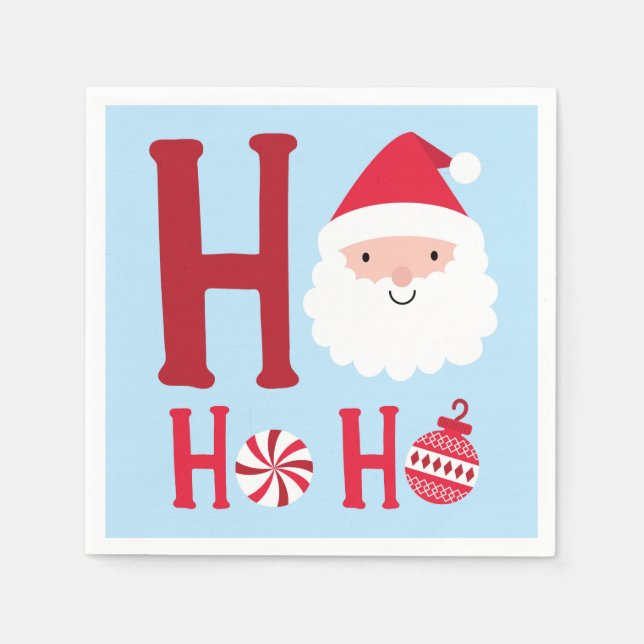 Ho Ho Ho Christmas Santa Napkin (Front)