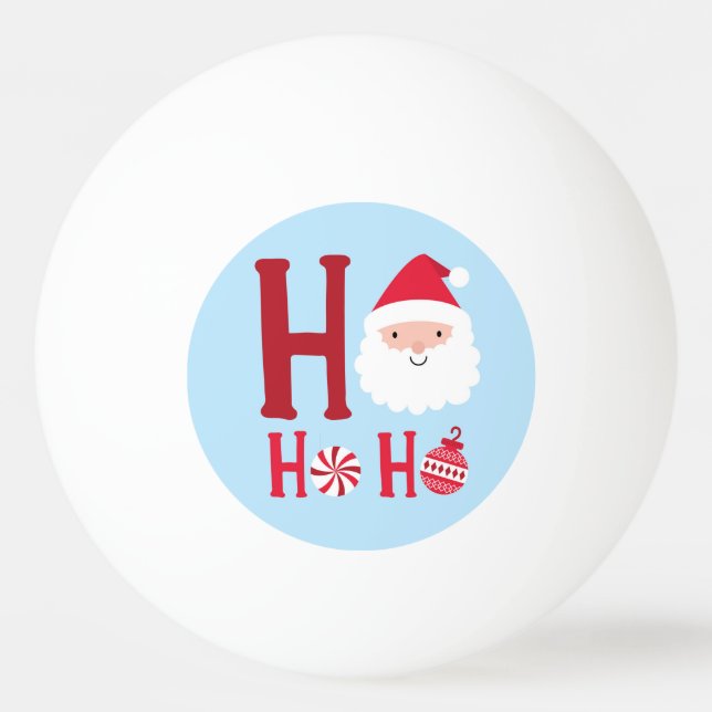 Ho Ho Ho Christmas Santa Ping Pong Ball (Front)