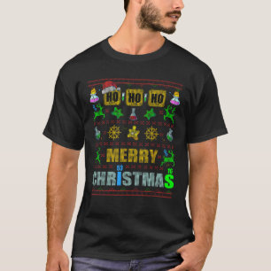 Ho Ho Ho Christmas Science chemistry Teacher Ugly  T-Shirt