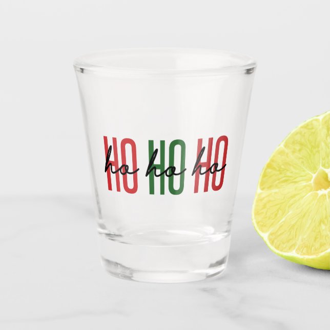 Ho Ho Ho Christmas Season family Christmas Gifts Shot Glass (Front)