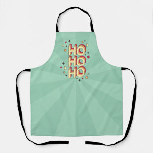 Ho ho ho christmas seasonal text and stars apron