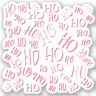 HO HO HO Christmas text pattern white green red