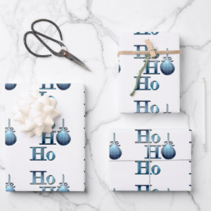 Ho! Ho! Ho! Christmas Word Art Wrapping Paper Sheet