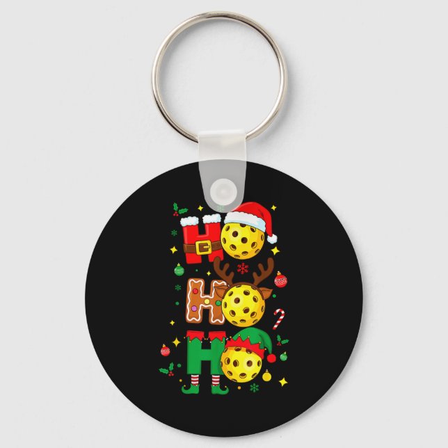 Ho Ho Ho Ckleball Christmas, Funny Paddle Players  Key Ring (Front)