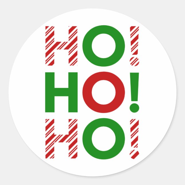 HO! HO! HO! CLASSIC ROUND STICKER (Front)