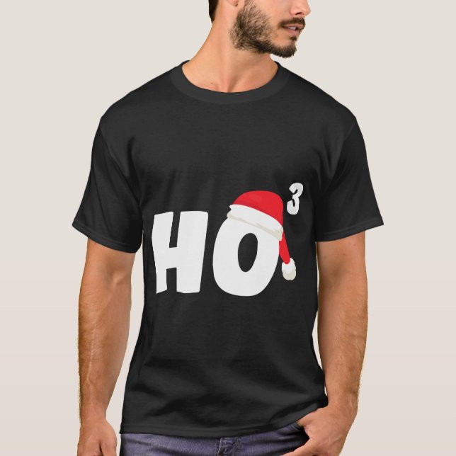 HO HO HO Cubed Christmas Xmas Funny Math Gift Teac T-Shirt (Front)