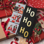 Ho Ho Ho Custom 3 Photo Collage Christmas Foil Holiday Card<br><div class="desc">Send Christmas cheer with this fun 'Ho Ho Ho' Custom Photo Collage Gold Foil Holiday Card. Simply upload 3 of your own photos and customise your family name. Design features real gold foil lettering in block text and elegant calligraphy script.</div>