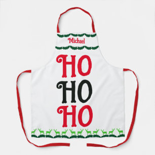 Ho Ho Ho   Custom Chef Name Christmas Apron