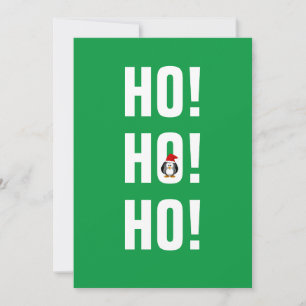 Ho Ho Ho Cute Penguin Christmas Holiday Card