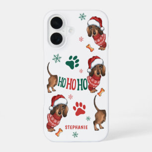 HO-HO-HO DACHSHUND CHRISTMAS iPhone 16 CASE