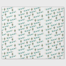 Ho Ho Ho Dancing Christmas Tree Wrapping Paper