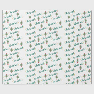 Ho Ho Ho Dancing Christmas Tree Wrapping Paper