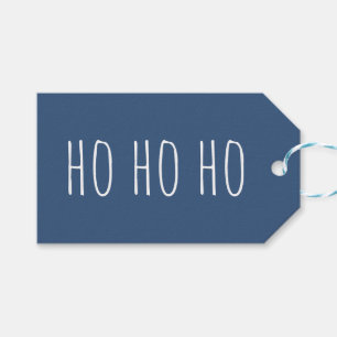 Ho Ho Ho. Dark blue cute simple Christmas Holidays Gift Tags