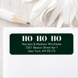 Ho Ho Ho dark green Christmas modern address