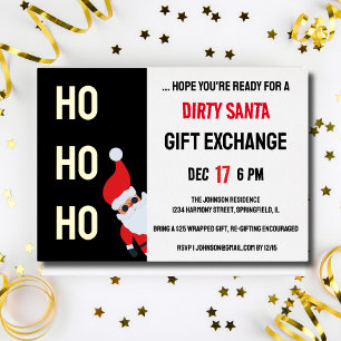 HO HO HO Dirty Santa Christmas Party Modern