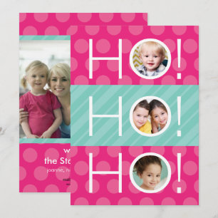 Ho Ho Ho! Double Sided 4 Photo Holiday Card