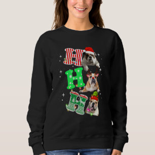 Ho Ho Ho English Bulldog Santa Reindeer Christmas Sweatshirt
