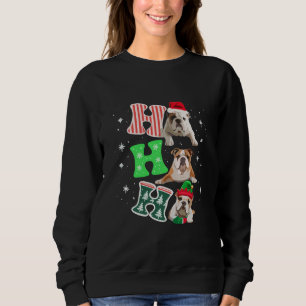 Ho Ho Ho English Bulldog Santa Reindeer Christmas Sweatshirt
