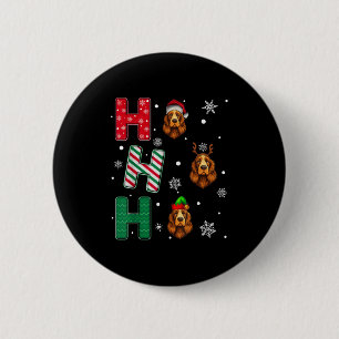 Ho Ho Ho Er Spaniel Dog Lover Christmas Santa Elf  6 Cm Round Badge