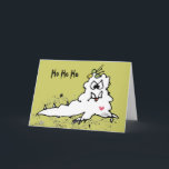 Ho Ho Ho Escargot Christmas Greeting Card<br><div class="desc">Funny cartoon monster slug creature to season your holiday greetings. Say Ho HO HO Escargot for your Merry Christmas or Happy Hannukah or Kwanzaa card.
Nothing says Christmas quite like a french cartoon slug snail delicacy!?</div>