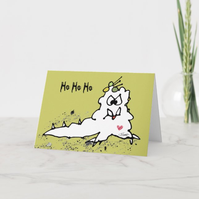 Ho Ho Ho Escargot Christmas Greeting Card (Front)