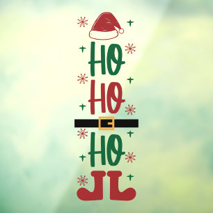 Ho Ho Ho Festive Christmas Holiday Window Cling