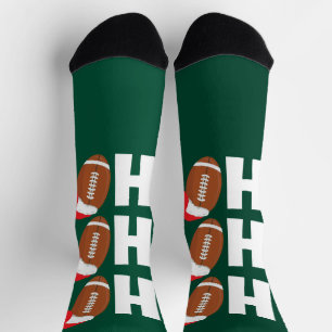Ho Ho Ho Football   Funny Christmas Season Humor Socks