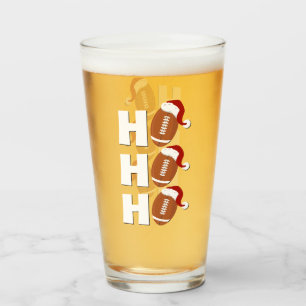 Ho Ho Ho Football   Funny Christmas Season Humour Glass