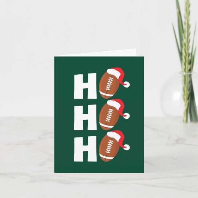 Ho Ho Ho Football | Funny Christmas Season Humour Holiday Card (Front)