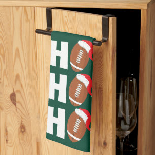 Ho Ho Ho Football   Funny Christmas Season Humour Tea Towel