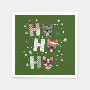 Ho Ho Ho French Bulldog Merry Christmas Napkin