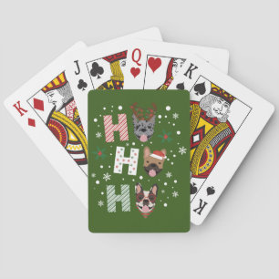 Ho Ho Ho French Bulldog Merry Christmas Playing Cards