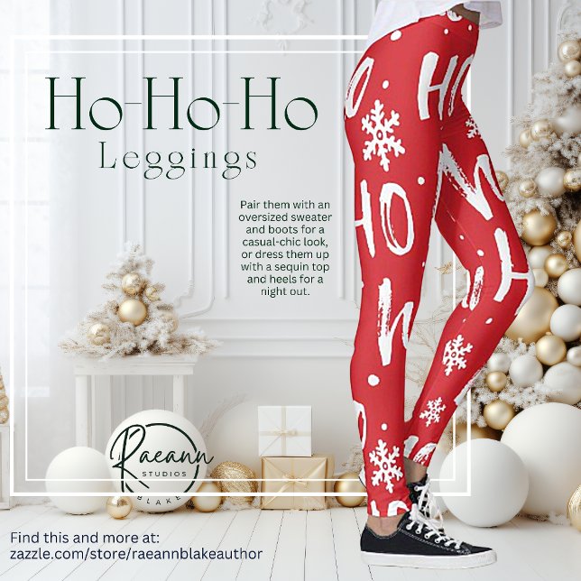 Ho-Ho-Ho Fun Christmas Design Leggings (Creator Uploaded)